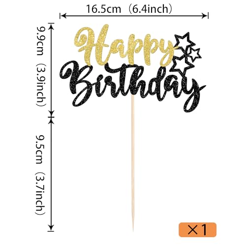 Glitter Happy Birthday Cake Topper Party Decoration Pick