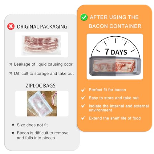 Verveia Stainless Steel Bacon Container - Airtight Fridge Storage Box