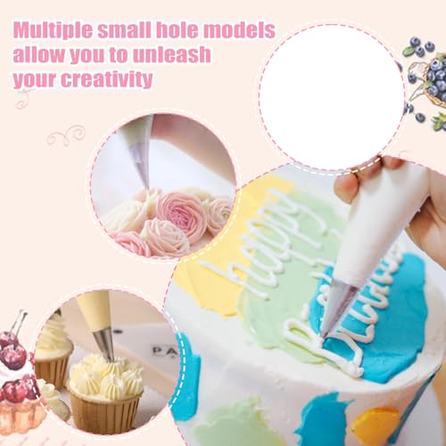 Cobee 10Pcs Stainless Steel Round Piping Tips Set for Cake Decorating