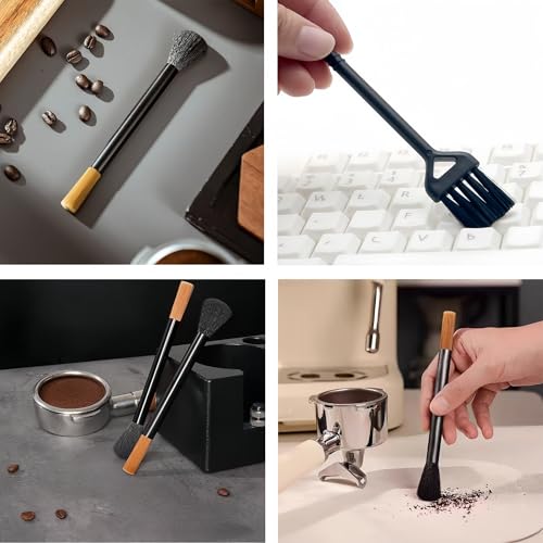 4 PCS Coffee Grinder & Espresso Machine Cleaning Brush Set - Black