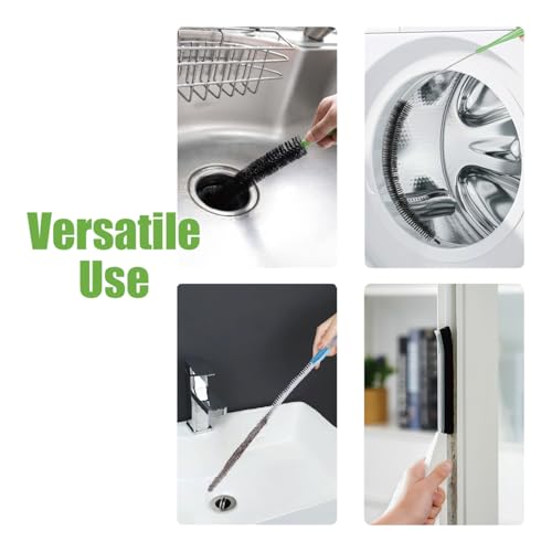 4-Piece Flexible Cleaning Brush Set for Dryer Vents, Fridge Coils & HVAC