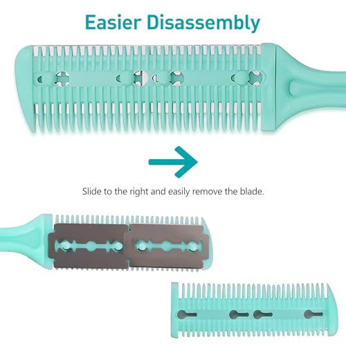 Kootinn 3 Pcs Dual-Side Hair Cutting & Thinning Razor Combs DIY Tool