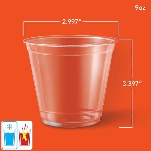 Hefty Party Perfect 9 oz. Clear Plastic Disposable Cups, 40 Count
