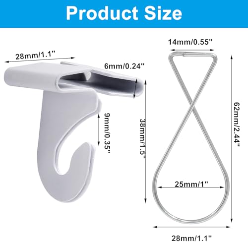 Biaungdo 6 Pairs Heavy-Duty White Drop Ceiling Hooks with Clips