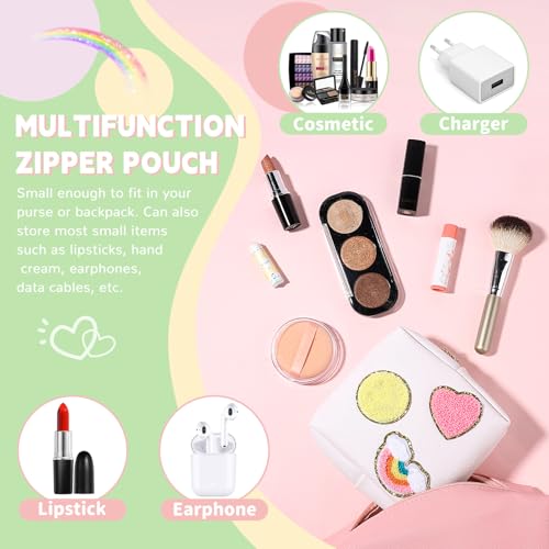 SIDESUGAR Small Makeup Bag Soft PU Leather Cosmetic Pouch for Purse Pink