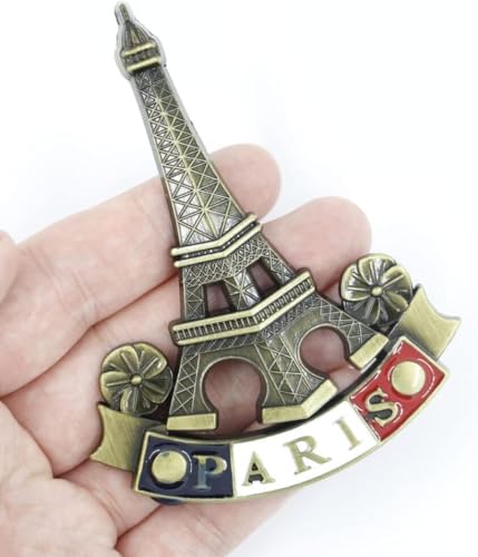 Bronze 3D Metal Eiffel Tower Refrigerator Magnet Paris Souvenir Decor