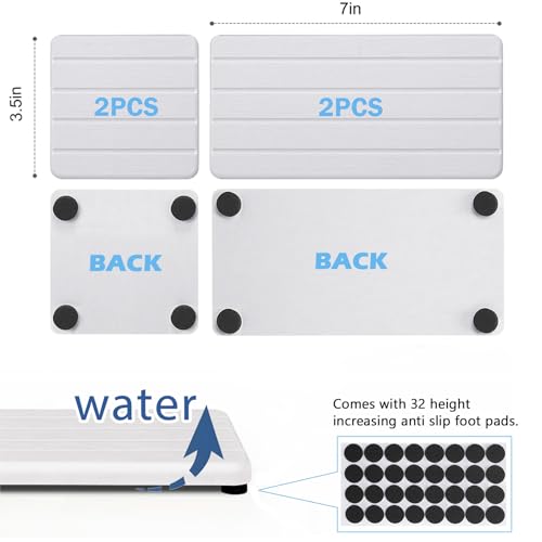 White 4-Stripes Diatomite Drying Tray Set - 4PCS Fast Absorbing Coasters for Sink & Counter