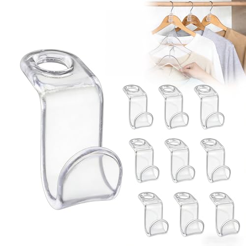 Clear Hanger Connector Hooks - 50PCS Space Saving Closet Clips