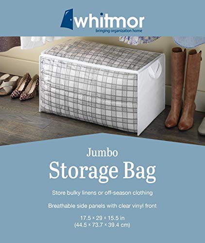 Whitmor Extra Large 34-Gallon Zippered Storage Bag - White