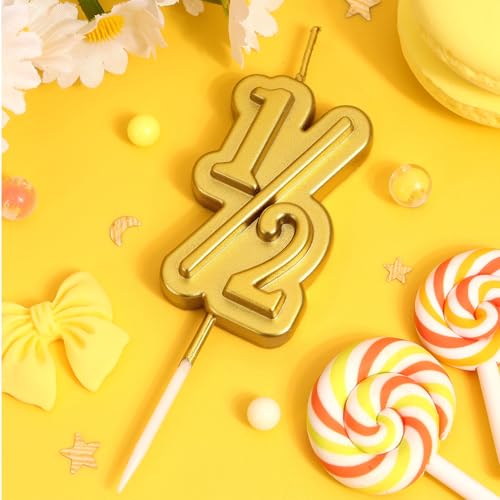 Gold Half Year Birthday Candle - Cute 1/2 Cake Topper for Babies