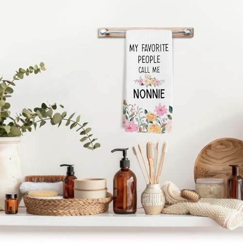 Nonnie Kitchen Towels - Decorative Hand Towels for Grandma, 16x24in