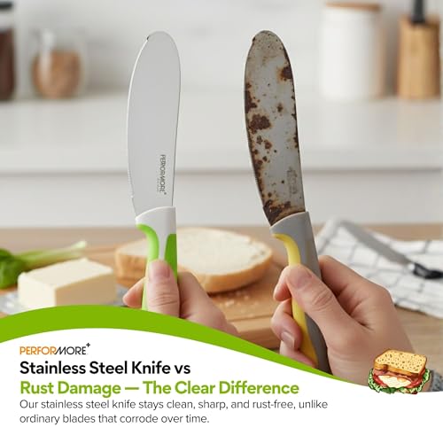 Performore Serrated Sandwich Knife - 4" Stainless Steel Blade for Easy Slicing