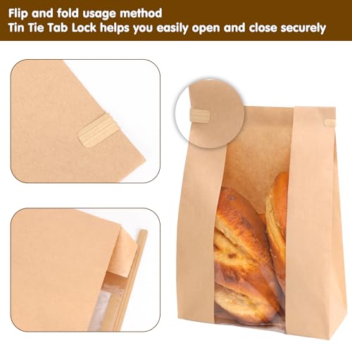 Moretoes 20pcs Bread Bags with Airtight Seal, 13.7x8.3x3.5In
