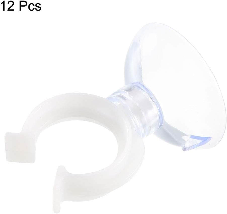 Uxcell Aquarium Suction Cup Clips - 12Pcs Airline Tube Holders for 17mm Fish Tank Setup