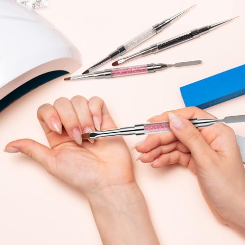 3Pcs Double-Ended Nail Art Brush Set French Manicure & Liner Brushes