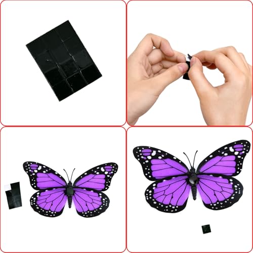 AQUEENLY Monarch Butterfly Decorations - 12 Premium Purple Wall Decor