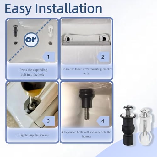 Universal Stainless Steel Toilet Seat Bolts Kit for 14-19mm Holes - Wangenbro