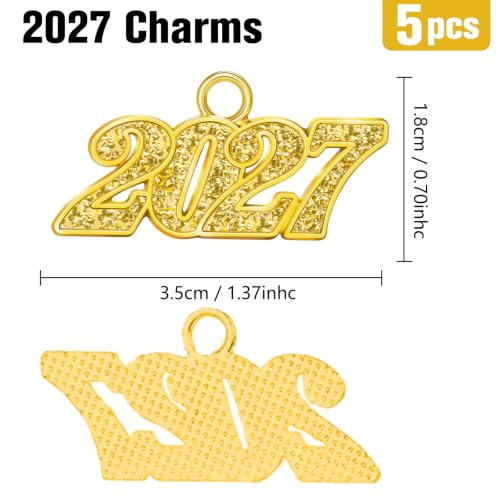 Gold Graduation Tassel Charm 2025 - 5 PCS for Graduation Caps
