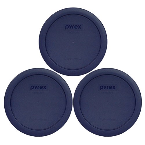 Pyrex 7201-PC Navy Blue Replacement Lids (3-Pack) - BPA-Free