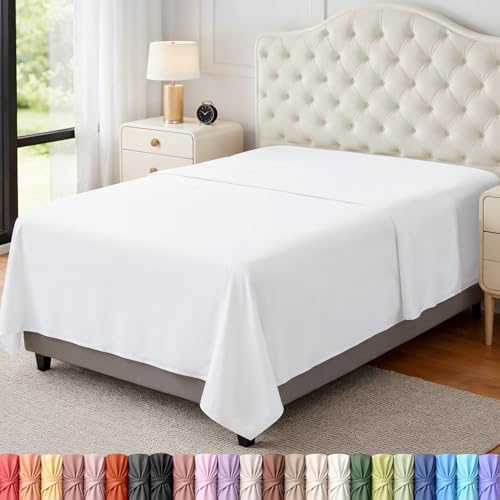 Utopia Bedding Twin Size Flat Sheet - Ultra Soft Microfiber, White