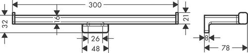 hansgrohe AddStoris Double Roll Holder in Chrome 1-inch Accessories in Chrome, 41748000