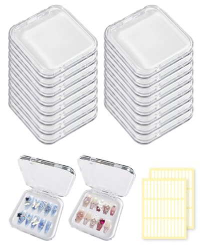 16PCS Acrylic Press-On Nail Display Boxes with Adhesive Tape