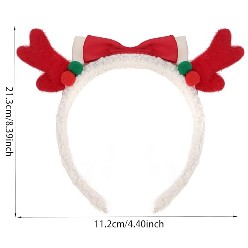 Christmas Reindeer Antler Headband Fluffy Deer Hair Hoop for Party