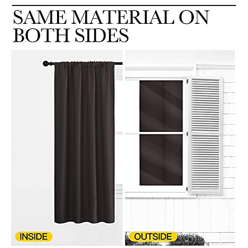 NICETOWN Toffee Brown Blackout Curtains 70" x 95" - 2 Panels