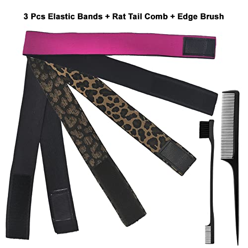 Lace Melting Band Set for Wigs with Edge Brush and Rat Tail Comb