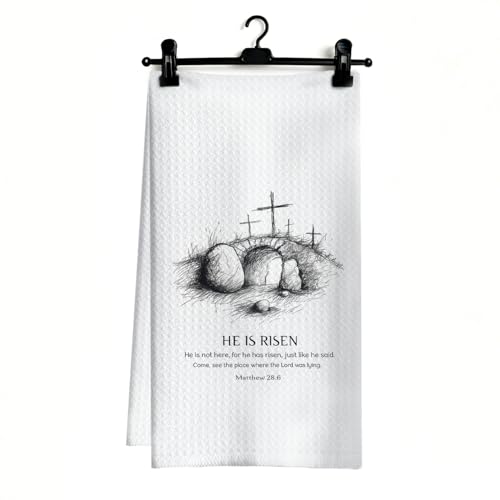 Ghoaoivo Christian Easter Kitchen Dish Towels 16x24 Inch He Is Risen