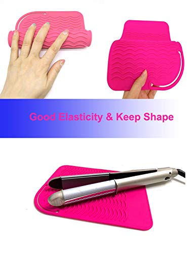 Heat Resistant Silicone Mat for Curling Iron and Hair Straightener Pink
