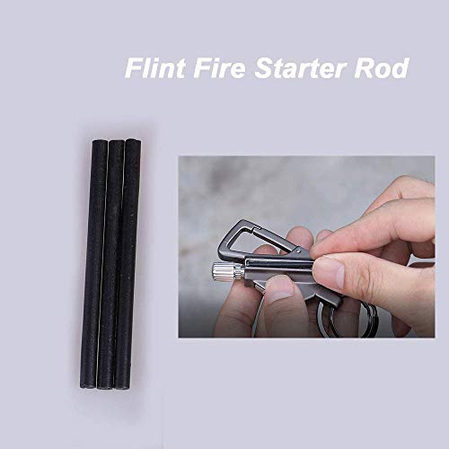 YUSUD Permanent Match Replacement Accessories Kit - 3 Flint Rods, Wicks & Waterproof Rings