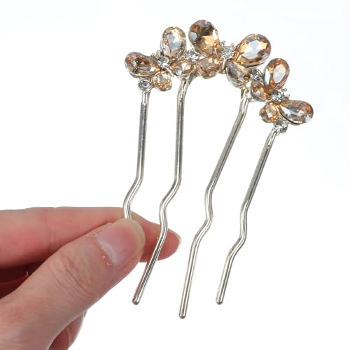 Bremorou U Shaped Pearl Hair Pins for Buns & French Twists 2Pcs
