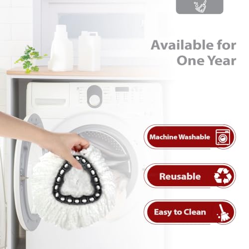 Spin Mop Replacement Heads - 4 Pack for EasyWring System