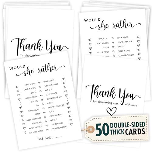 Would She Rather Bridal Shower Game - 50 Cards, Ready to Play