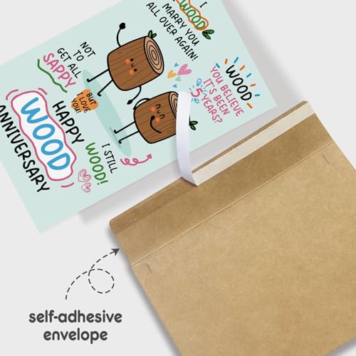 Funny 5th Anniversary Card for Him or Her - Heartfelt Gift