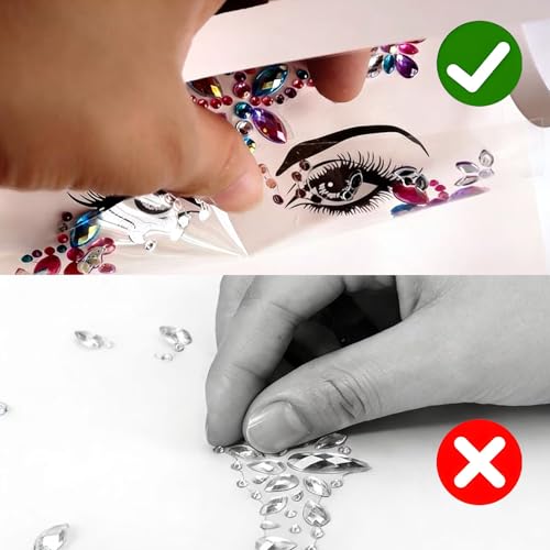 NovaPuff 3 Sets Music Festival Face Rhinestones & Gem Stickers