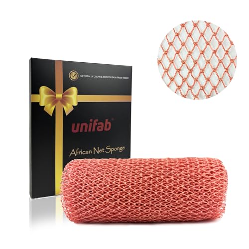 Unifab Authentic African Exfoliating Net Sponge Body Scrubber Pink