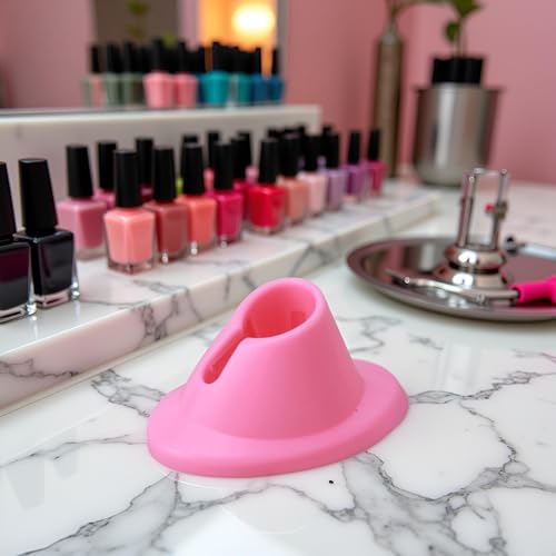 Jizlan Anti-Spill Nail Polish Bottle Holder - Soft Rubber Manicure Stand