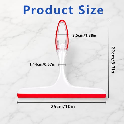 MUZHUPGUZ 3-Pack Shower Squeegee for Glass Doors - Blue, Green, Red Bathroom Window Cleaner