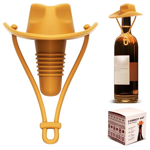 Lestp Cowboy Hat Wine Stopper - Cute Silicone Bottle Preserver