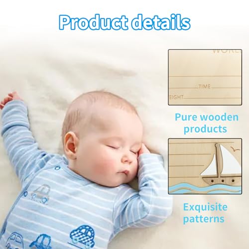 Baby Announcement Sign 5.9 Inch Wooden Hello World Newborn Sign with Pen