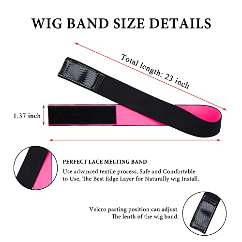 Mifeloy 3-Pack Elastic Bands for Wigs - Adjustable Melt Bands