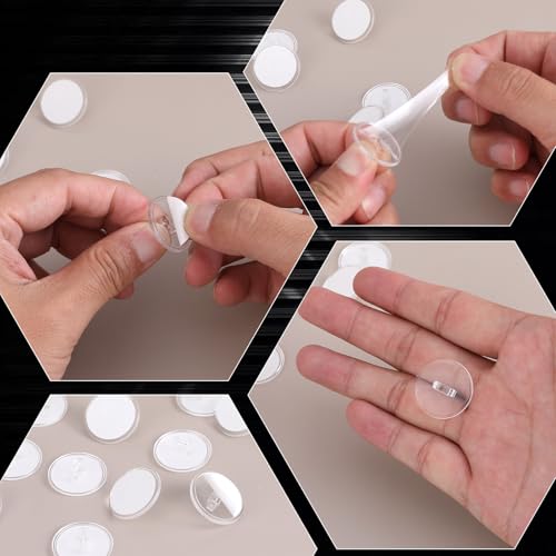 50 Pcs Clear Self-Adhesive Ceiling Hooks No-Drill Wall Hangers for Decorations
