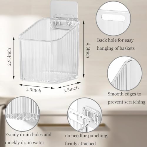 CasaVibe 4 Pack Clear Stackable Storage Bins for Pantry & Desk Organization