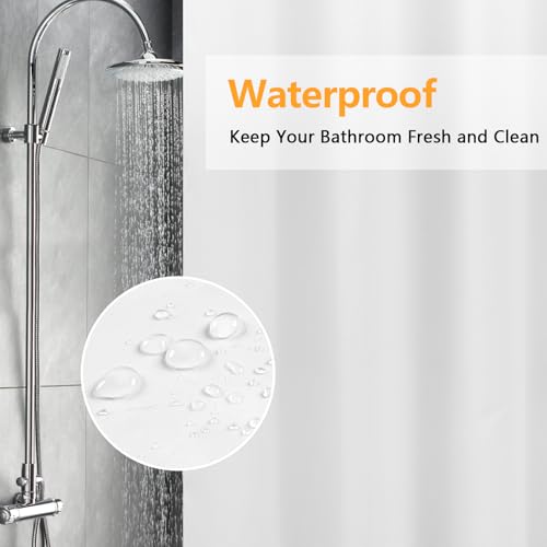 Seenus Waterproof Fabric Shower Curtain Liner, 72x72 Inch White Cloth