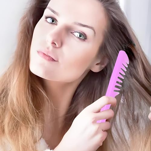 Denlydom Mini Wide Tooth Pocket Comb - Clear Purple Travel Hair Detangler