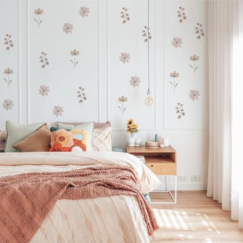Boho Watercolor Nursery Wall Stickers - 4 Removable Decals