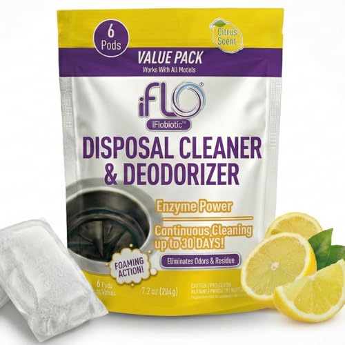 iFLO Garbage Disposal Cleaner Pods with iFLObiotic & Citrus Scent, 6 Pack