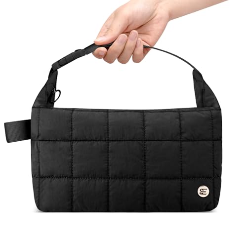 Elmklare Black Insulated Puffer Lunch Bag for Women Leakproof & Stylish
